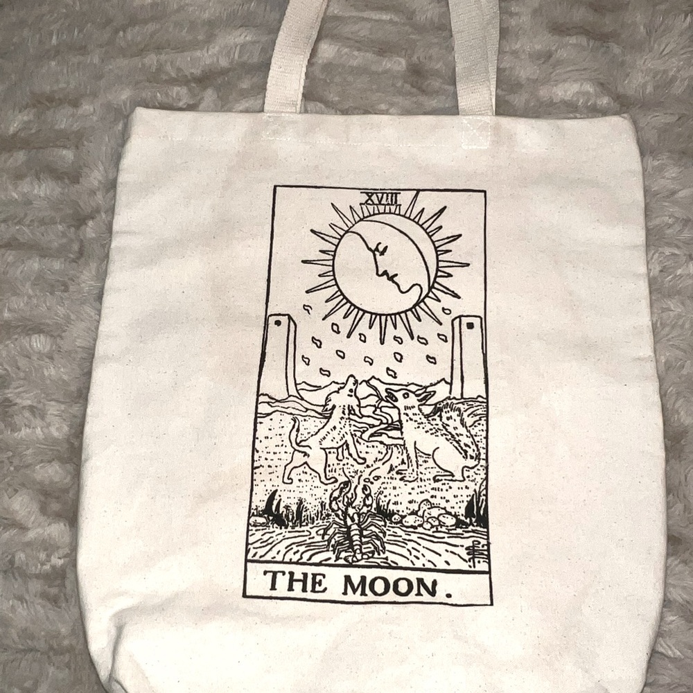 The Moon Tarot card canvas bag